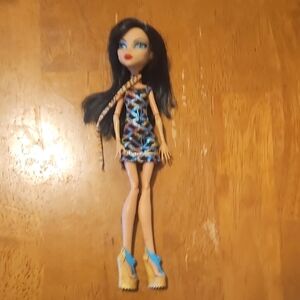 Monster High Doll with Black Hair and Blue Dress
